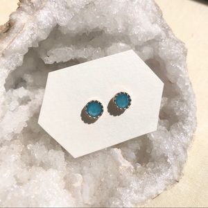 🍋 3/$25 blue + gold stud earrings ⭐️